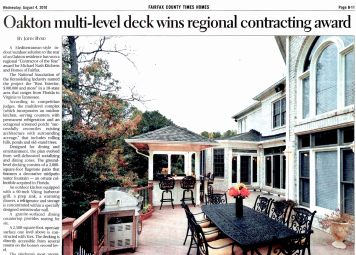 Oakton multi-level deck wins regional contracting award