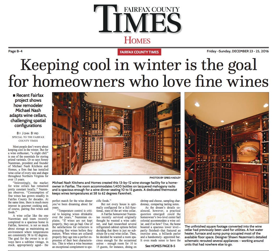 Keeping cool in winter is the goal for homeowners who love fine wines