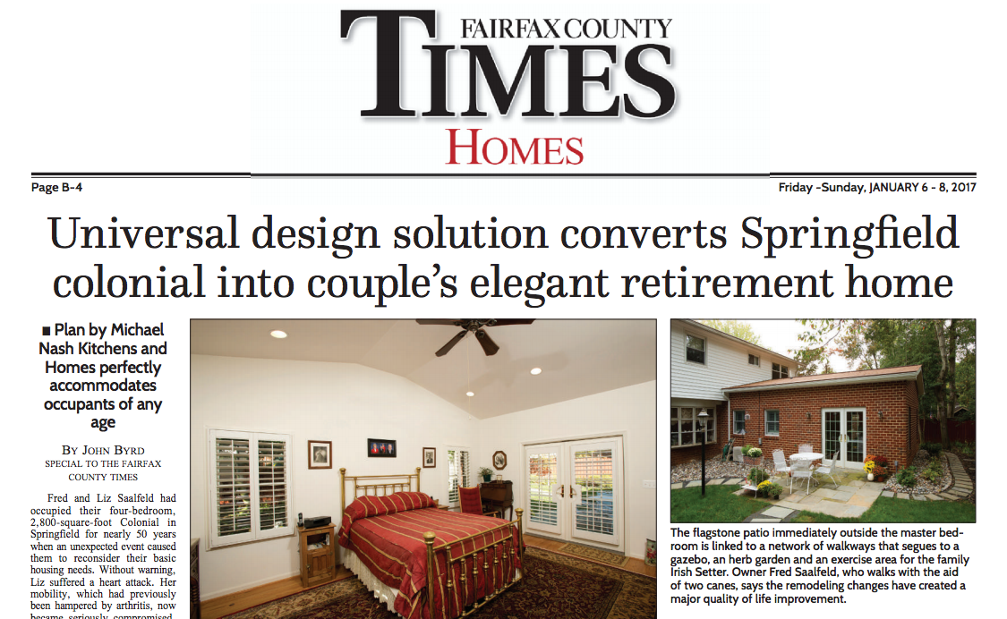 Universal design solution converts Springfield colonial into couple’s elegant retirement home