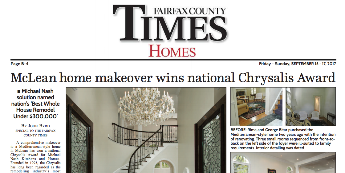 McLean home makeover wins national Chrysalis Award