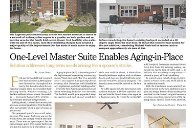 One-Level Master Suite Enables Aging-in-Place