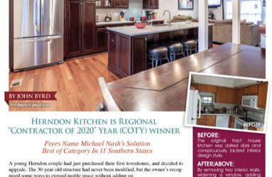 Herndon Kitchen Is Regional “Contractor Of 2020” Year (COTY) Winner