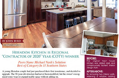 Herndon Kitchen Is Regional “Contractor Of 2020” Year (COTY) Winner